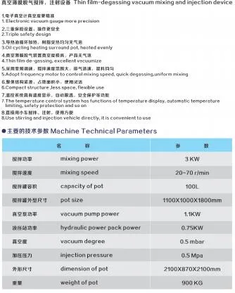 1000×1000mm クランププレートサイズ エポキシ樹脂機械 250KN クランプ力 3
